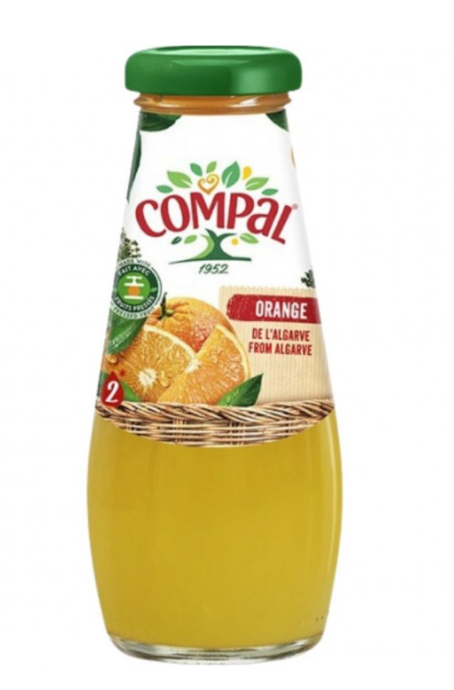 COMPAL NECTAR D'ORANGE D'ALGARVE BOUTEILLE VERRE 20 CL PACK DE 15